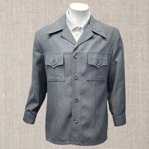 Vintage 1970's Haggar Gray Men's Mod Retro Leisure Suit Jacket Shacket Size 42